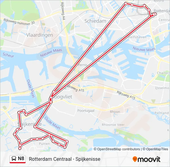 N8 Bus Line Map