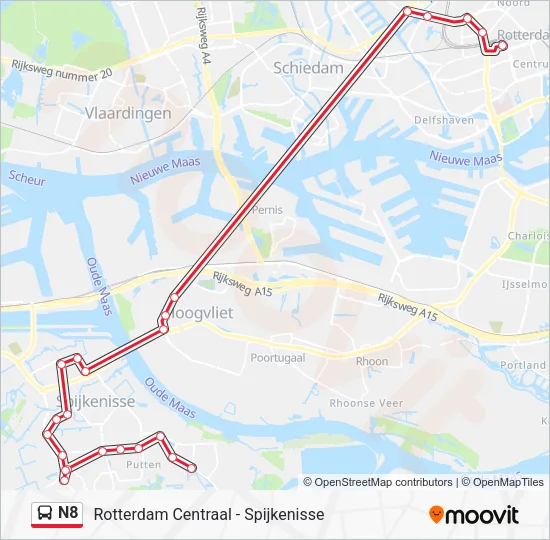 N8 Bus Line Map