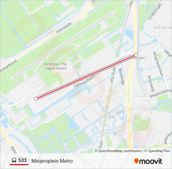 533 Bus Line Map