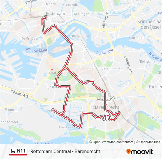 N11 Bus Line Map