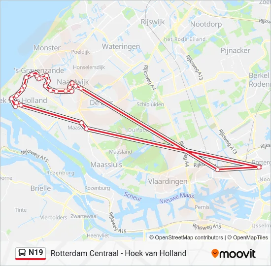 N19 Bus Line Map