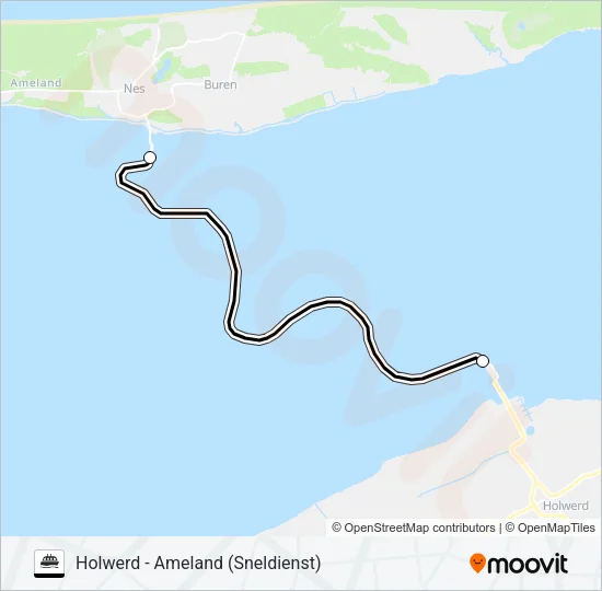 SNELDIENST Ferry Line Map