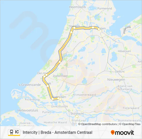 Trein IC lijnkaart