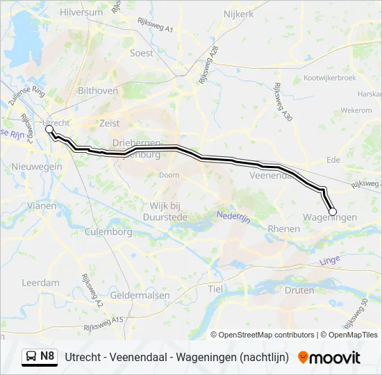 N8 Bus Line Map