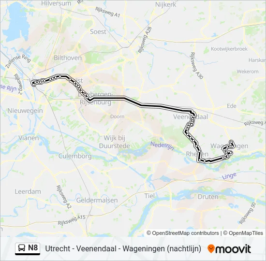 N8 Bus Line Map