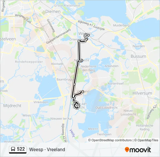 522 Bus Line Map
