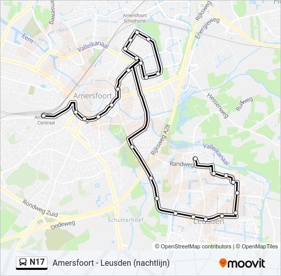 N17 Bus Line Map