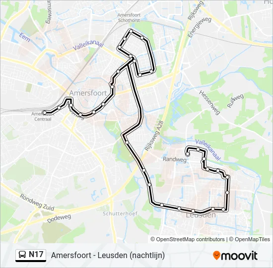 N17 Bus Line Map