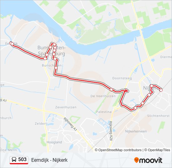 503 bus Line Map