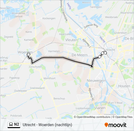 N2 Bus Line Map