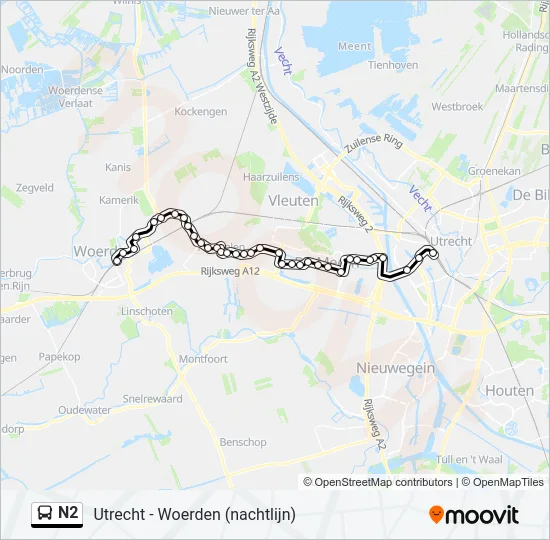 N2 Bus Line Map