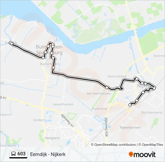 603 Bus Line Map