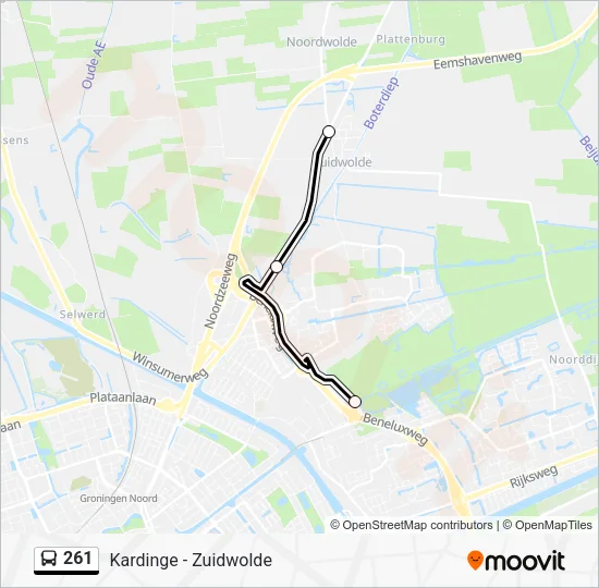 261 Bus Line Map