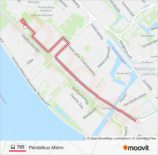 705 Bus Line Map
