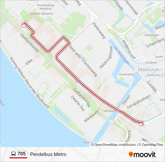 705 Bus Line Map
