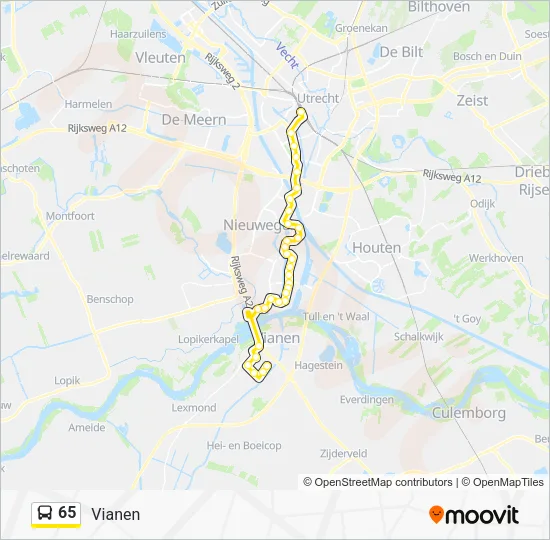 65 Route: Schedules, Stops & Maps - Vianen (Updated)
