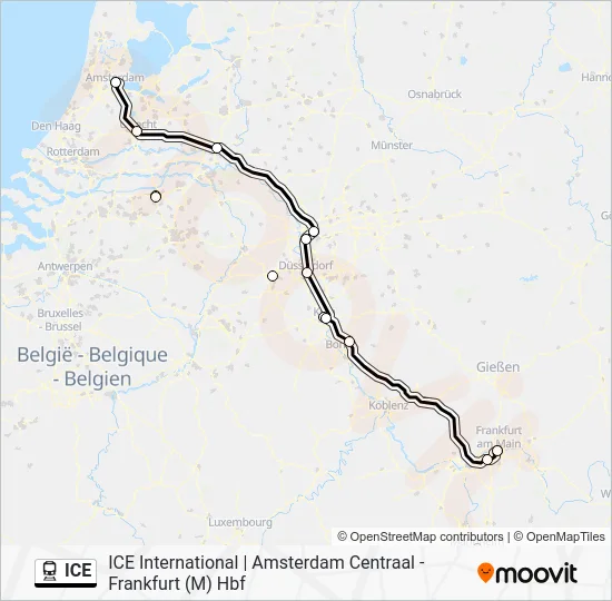 ICE Train Line Map