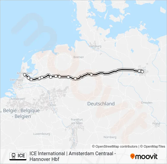 ICE Train Line Map