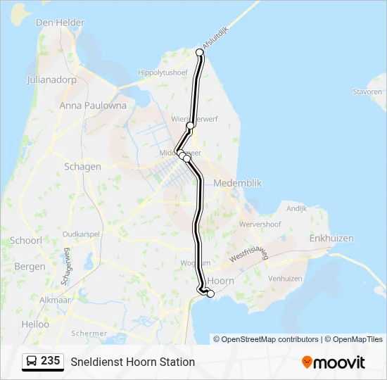 235 Bus Line Map