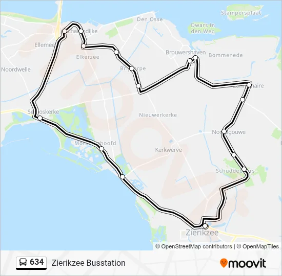 634 Bus Line Map