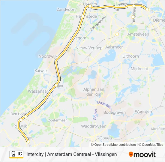 Trein IC lijnkaart