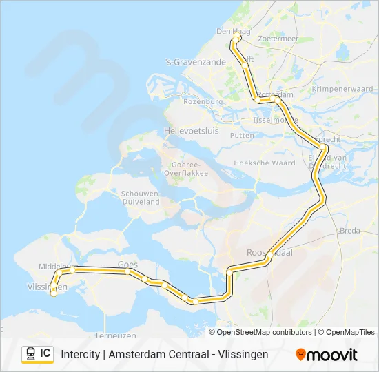 Trein IC lijnkaart