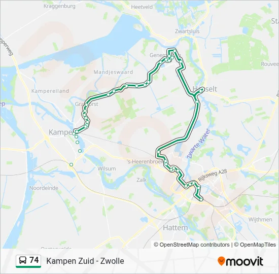74 Bus Line Map