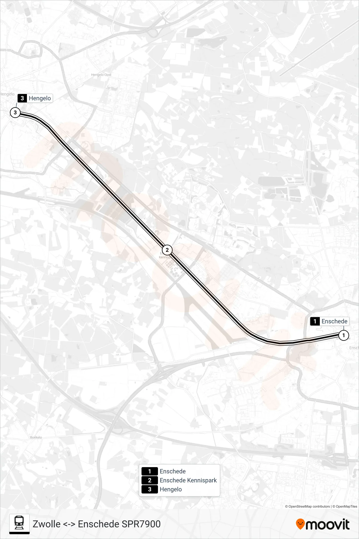 Lijn SPRINTER RS23 (trein, Hengelo): route en haltes op de kaart