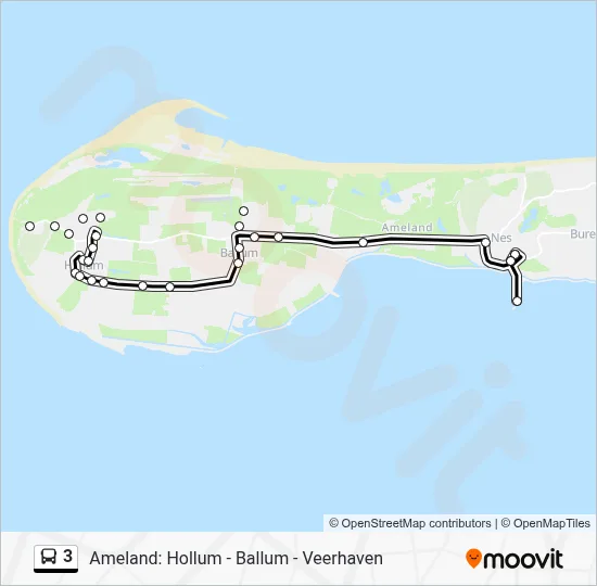 Bus 3 lijnkaart