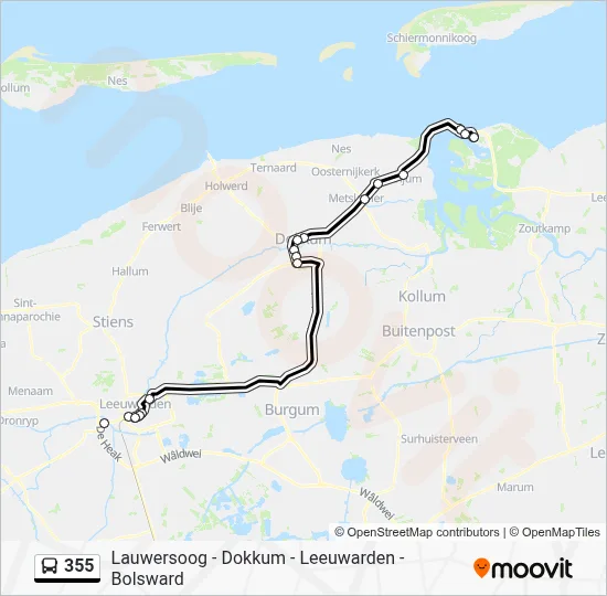 Buslinie 355 Karte
