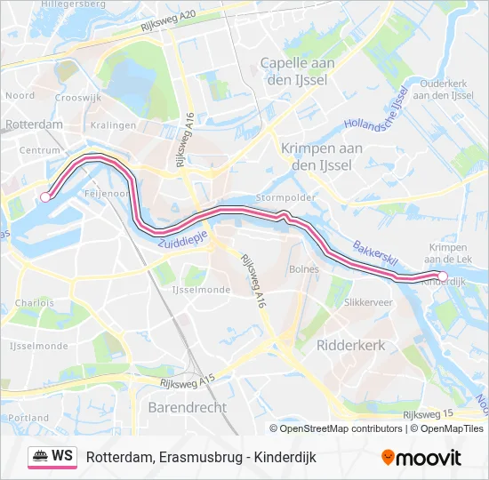 Veerboot WS lijnkaart