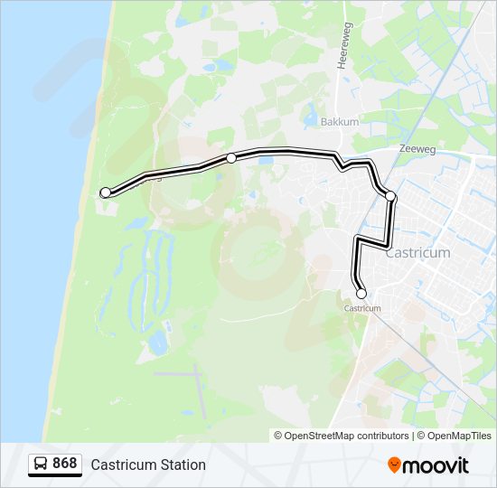 868 Bus Line Map