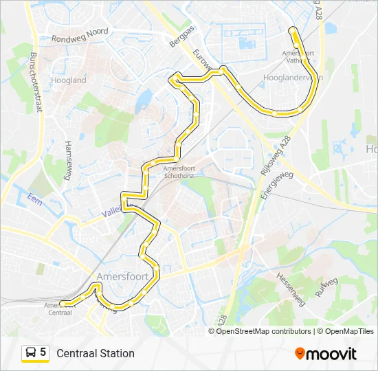 5 Bus Line Map