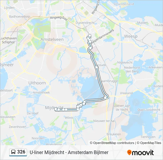 326 Route: dienstregelingen, haltes en kaarten - Amsterdam (Bijgewerkt)