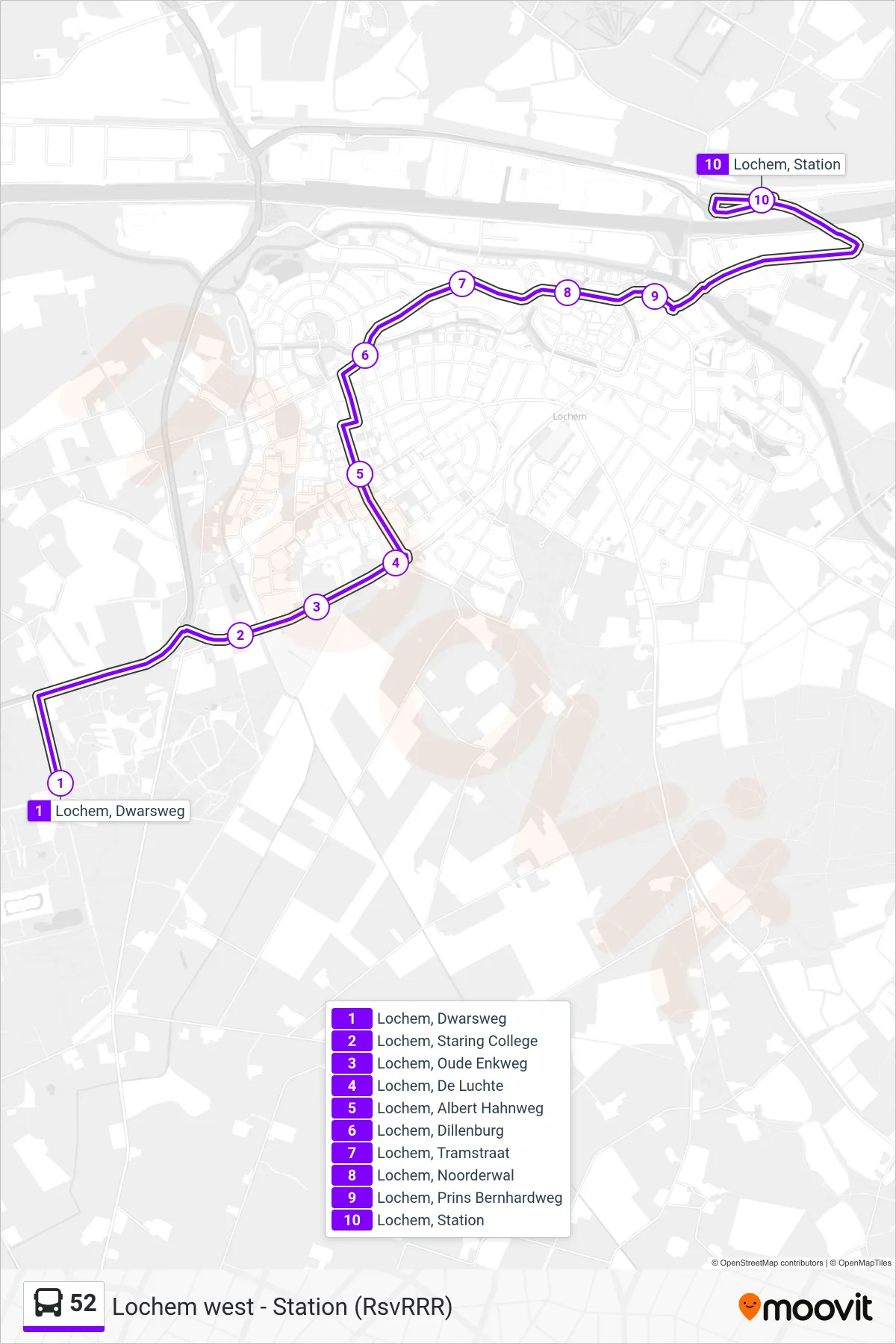 Lijn 52 (bus, Lochem): route en haltes op de kaart
