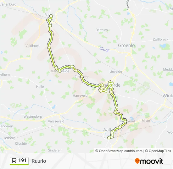 191 Route: dienstregelingen, haltes en kaarten - Ruurlo (Bijgewerkt)