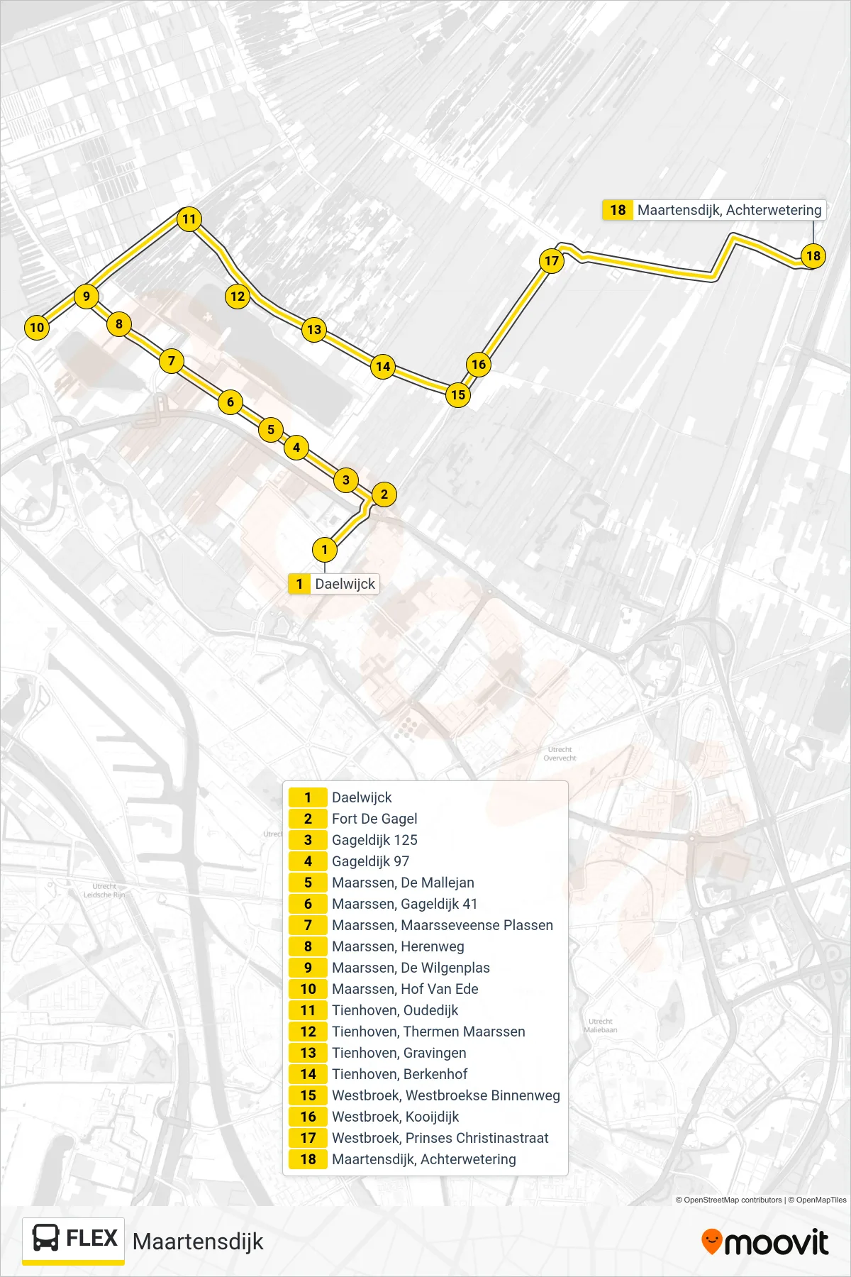 Lijn FLEX (bus, Maartensdijk): route en haltes op de kaart