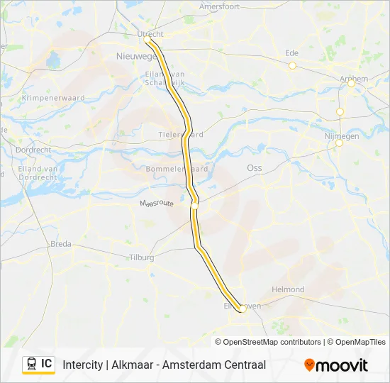 Trein IC lijnkaart