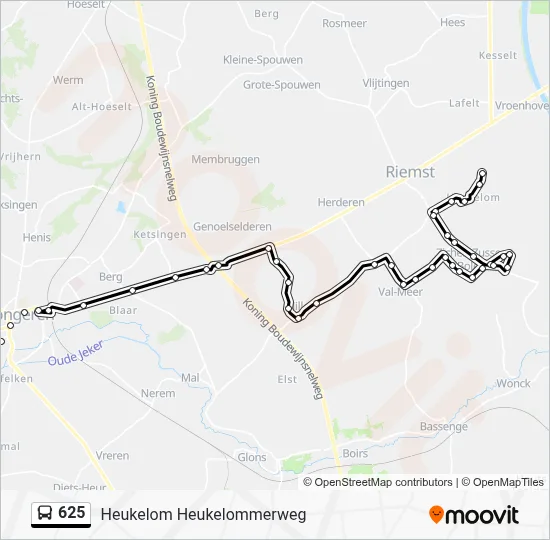 Buslinie 625 Karte