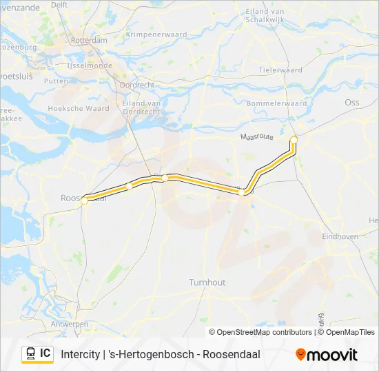Trein IC lijnkaart