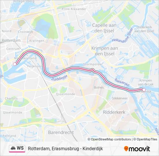Veerboot WS lijnkaart