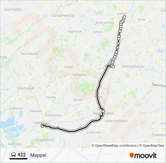 Bus 422 lijnkaart