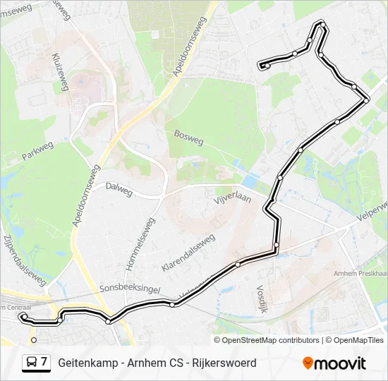 Bus 7 lijnkaart