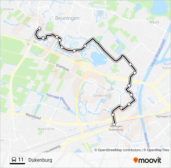 Buslinie 11 Karte