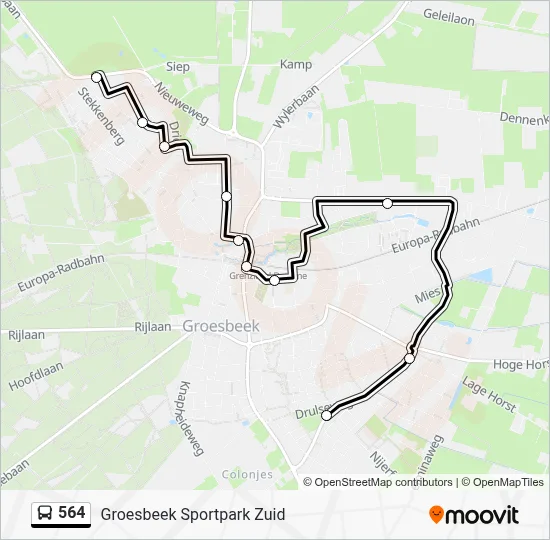 564 Bus Line Map