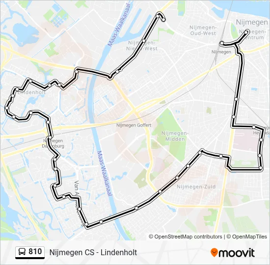 Bus 810 lijnkaart