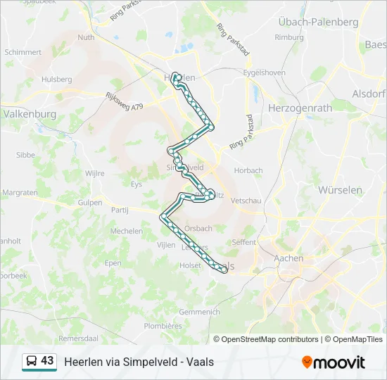 43 Bus Line Map