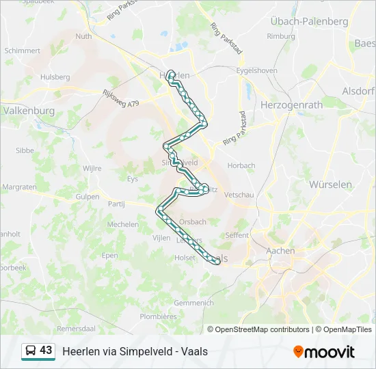 43 Bus Line Map