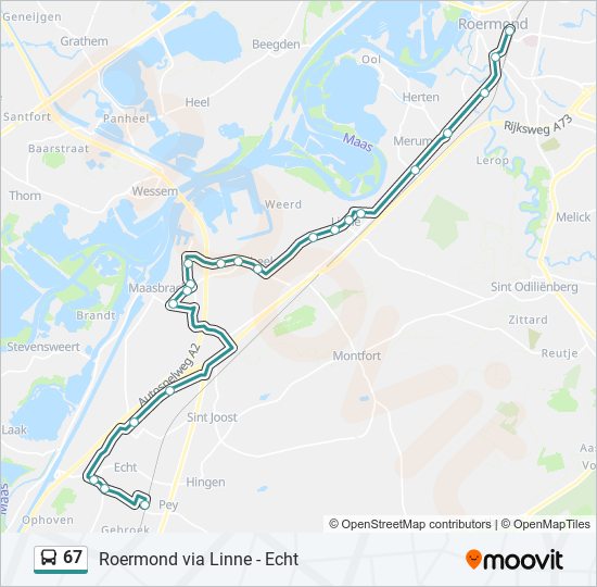 67 bus Line Map