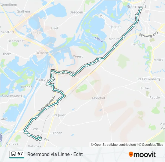67 Bus Line Map